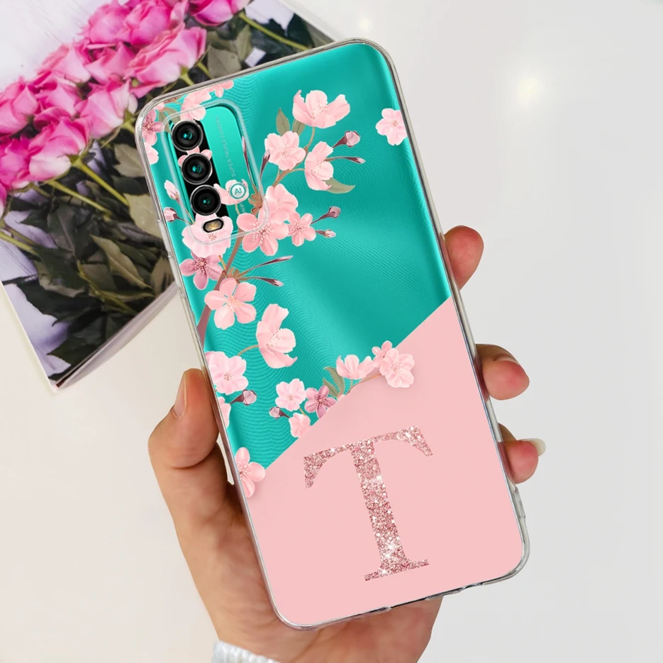 For Xiaomi Redmi 9T Case Luxury Letters Cover Clear Silicone Phone Case For Xiaomi Redmi 9T Redmi9T Back Cover 6.53\'\' Soft Shell