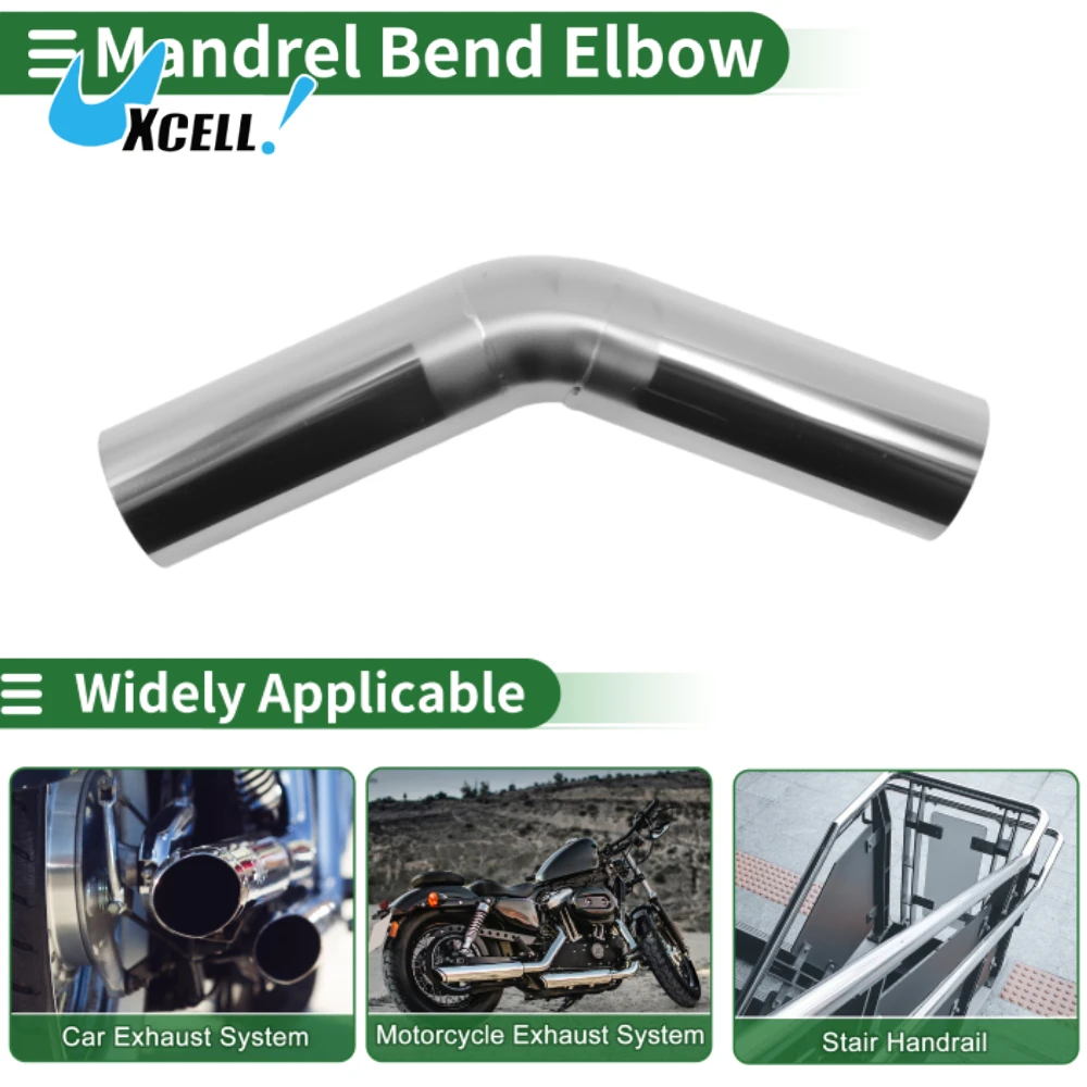 Uxcell 51/57/102mm OD 45 Degree Mandrel Bend Elbow Tube 150mm Length Car Exhaust Elbow Pipe Universal Connection Fittings
