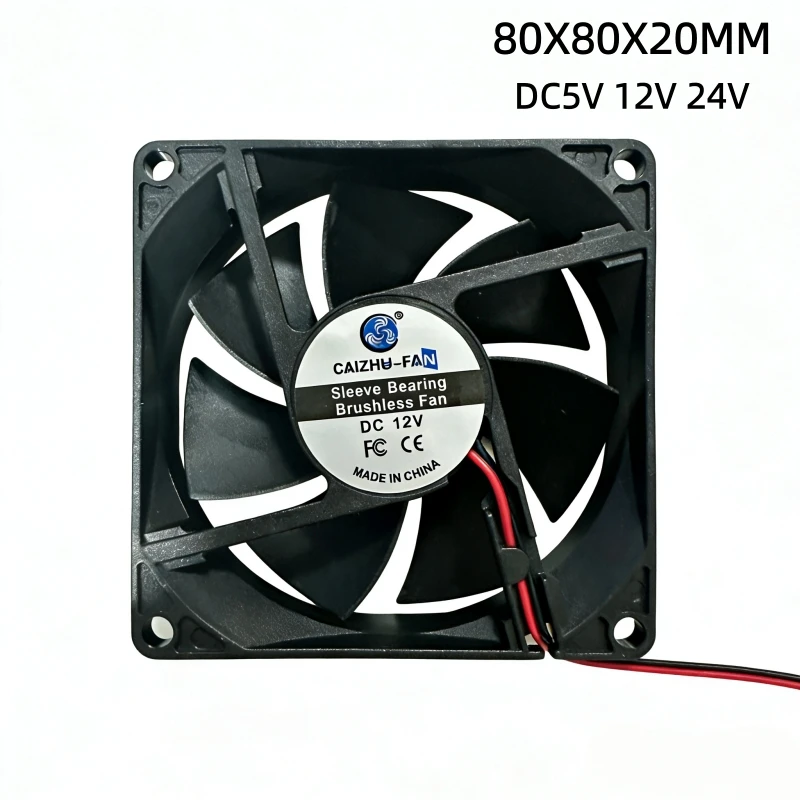 DC8020 80MM 80*80*20MM Comptuter Case Cooling Fan 5V 12V 24V Refrigerator Inverter Fan With 2pin