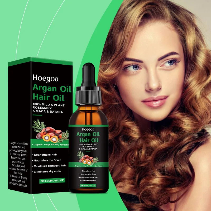 

Moroccan Argan Hair Oil - Nourishing Treatment For Dry Damaged Hair Helps Reduce Frizz Split Ends, With Rosemary Essential Oil