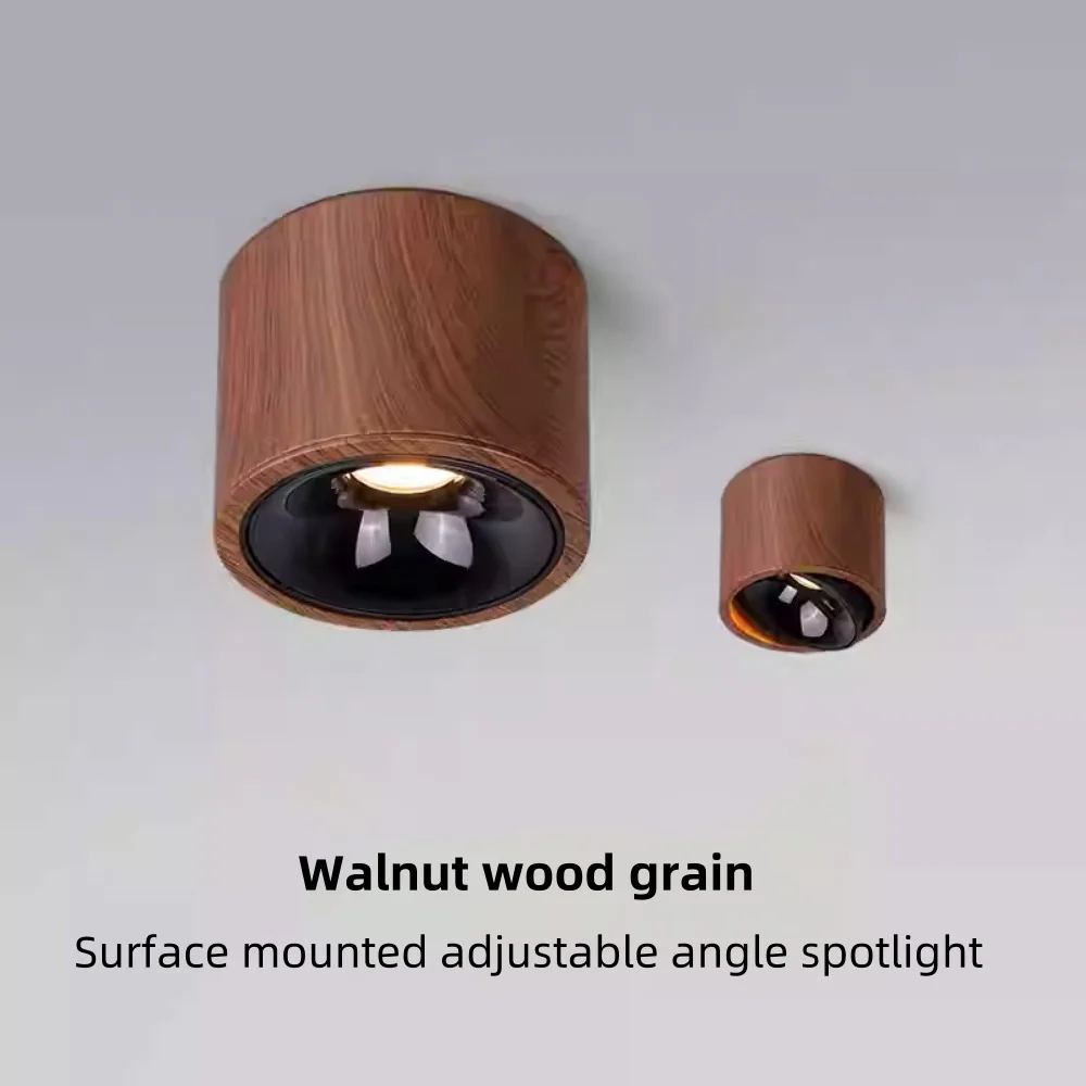 LED Dimming Ceiling Light, Wood Grain Anti Glare Tube Light, Room Angle Adjustable Ceiling Light, Living Room Kitchen Lighting