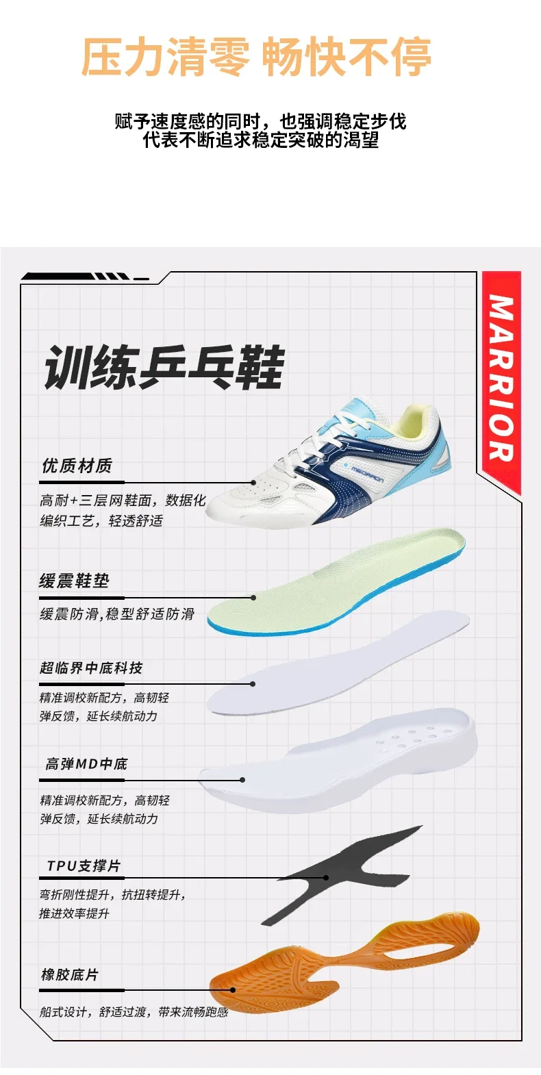 Neue Tischtennisschuhe für Herren und Damen, Leichtgewichtig, für Innen- und Außentraining, Komfortabel und Atmungsaktiv, Marken-Sneakers – Detail 4