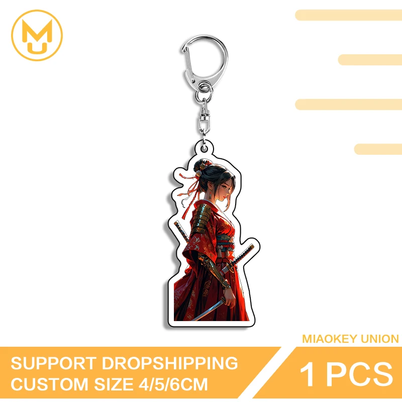 Samurai Military Key Chain High Quality Transparent Hot Selling Car Backpacks Jewelry Japanese Style Pendant Accessories