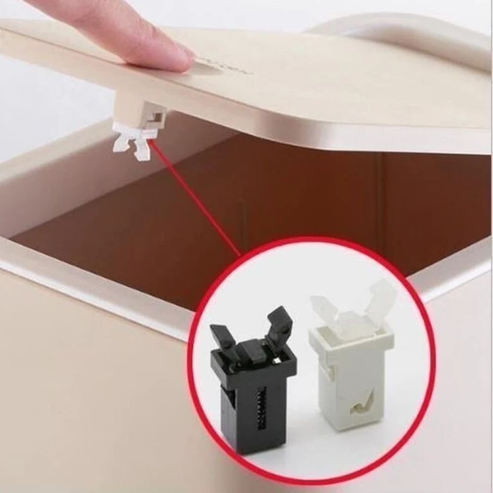 

10Set Trash Can Lock Self-Locking Switch Replacement Catch Bin Latch Repair Clip Plastic Spring Switch Press Type Door Cover
