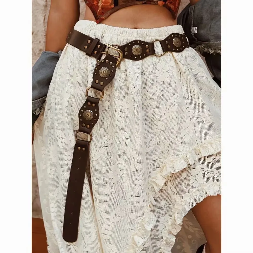 

Металлическое летнее платье Chatelaine Haute Couture с модным декоративным костюмом в стиле Ins с тонким поясом, модная цепочка