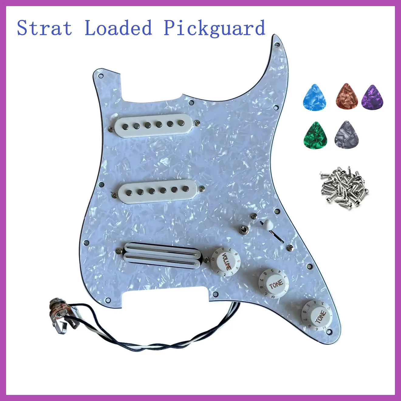 SSS Prewired Pickguard Loaded Alnico Pickups set Pre-loaded 7-way Switch Coil Split Fuction