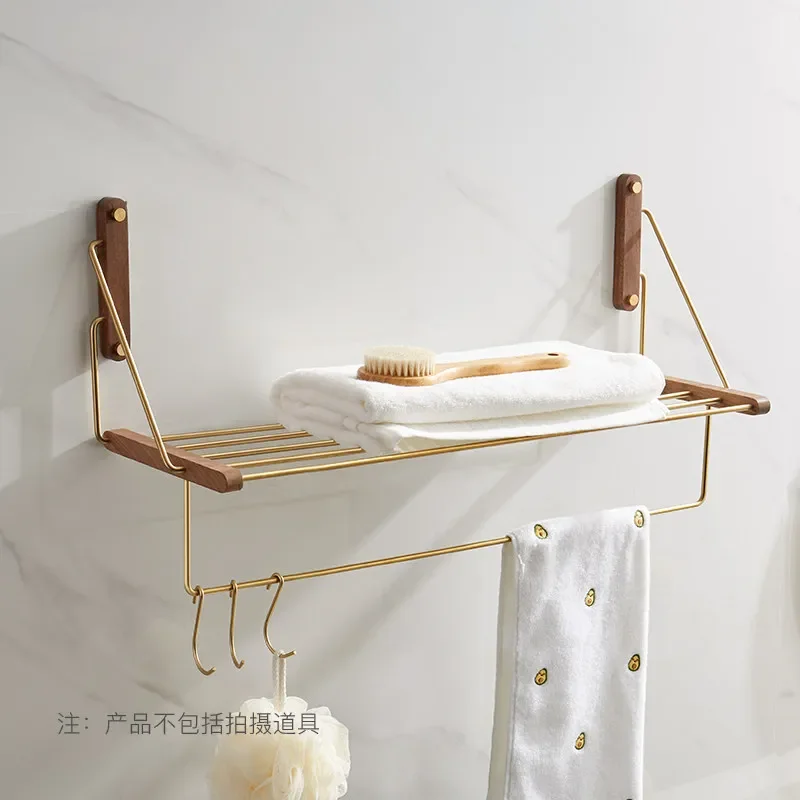Wall Mounted Towel Rack for Bathroom Stainless Steel Bathrobe Shelf Space Saving Shower Organizer Rustproof Bathroom Hanging