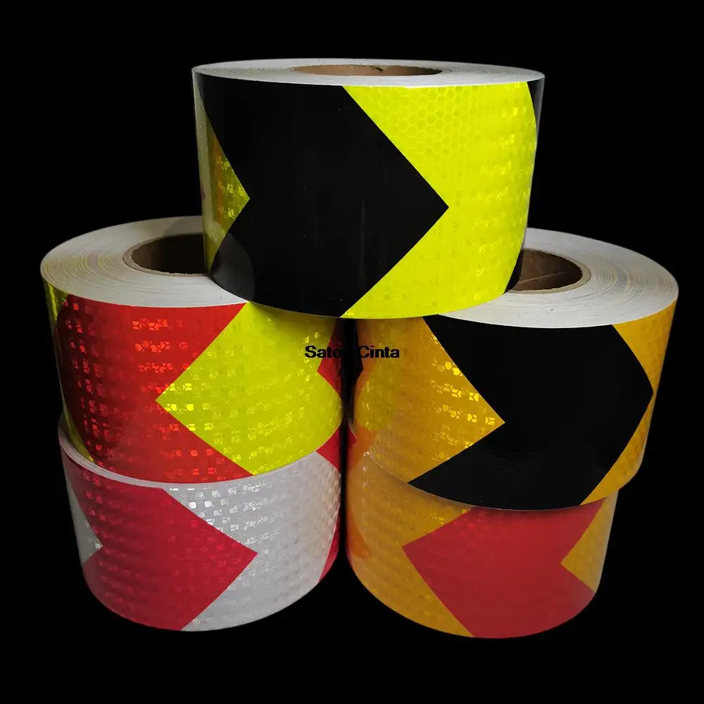 10cm*5m Big Arrow Reflective Tapes High-Visibility Conspicuity Caution Sheeting With Strong Adhesive Stickers For Trailers Truck