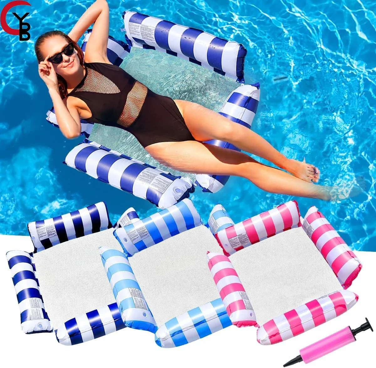 

Inflatable Swimming Beds-Ultra-Portable,Durable,Comfortable Floating Loungers for Pool Party&Beach Relaxe- Water Fun&Sunbathing