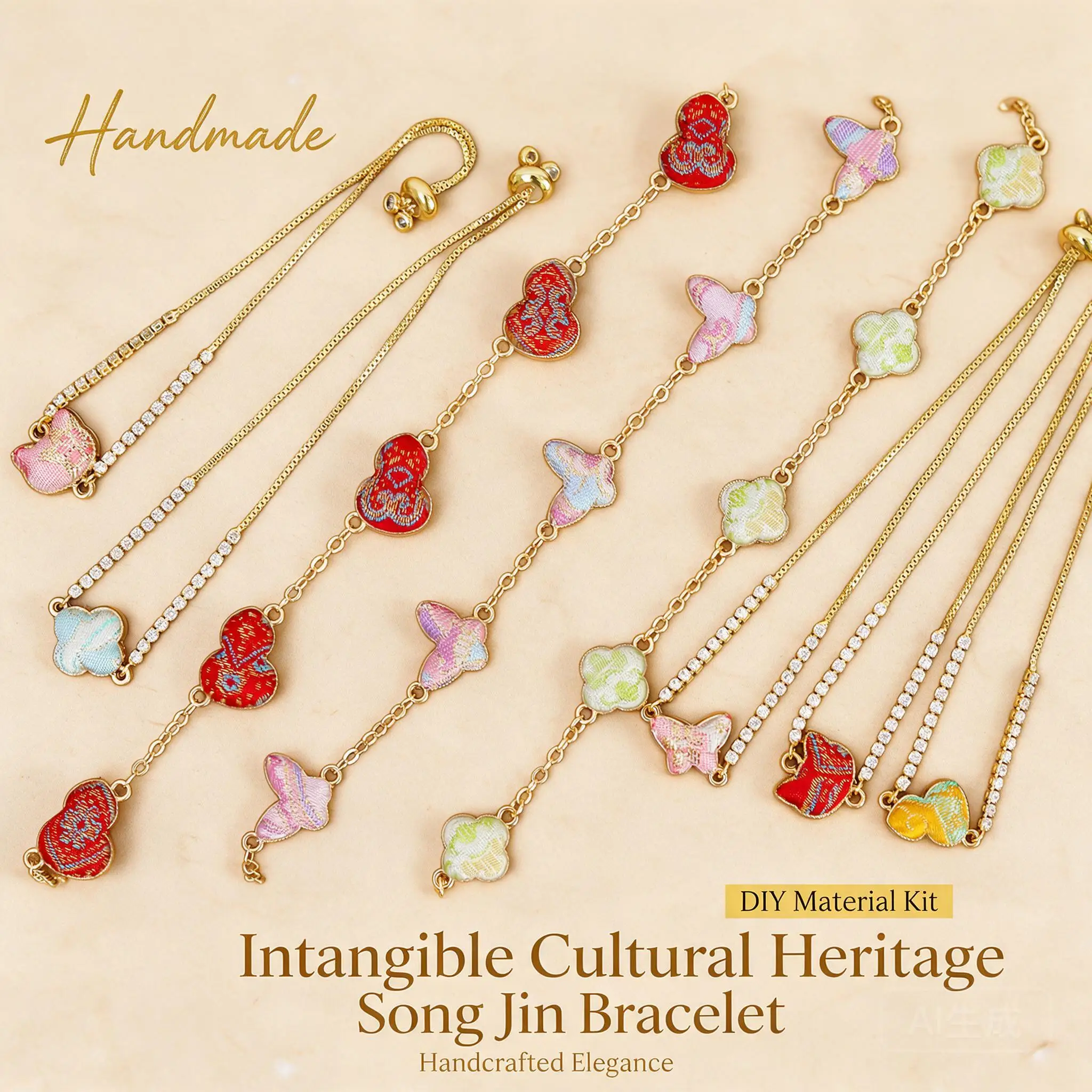 Intangible Cultural Heritage Song Brocade Diy Bracelet Making Kit Nice Handmade Gifts For Friends Community Team Building Events
