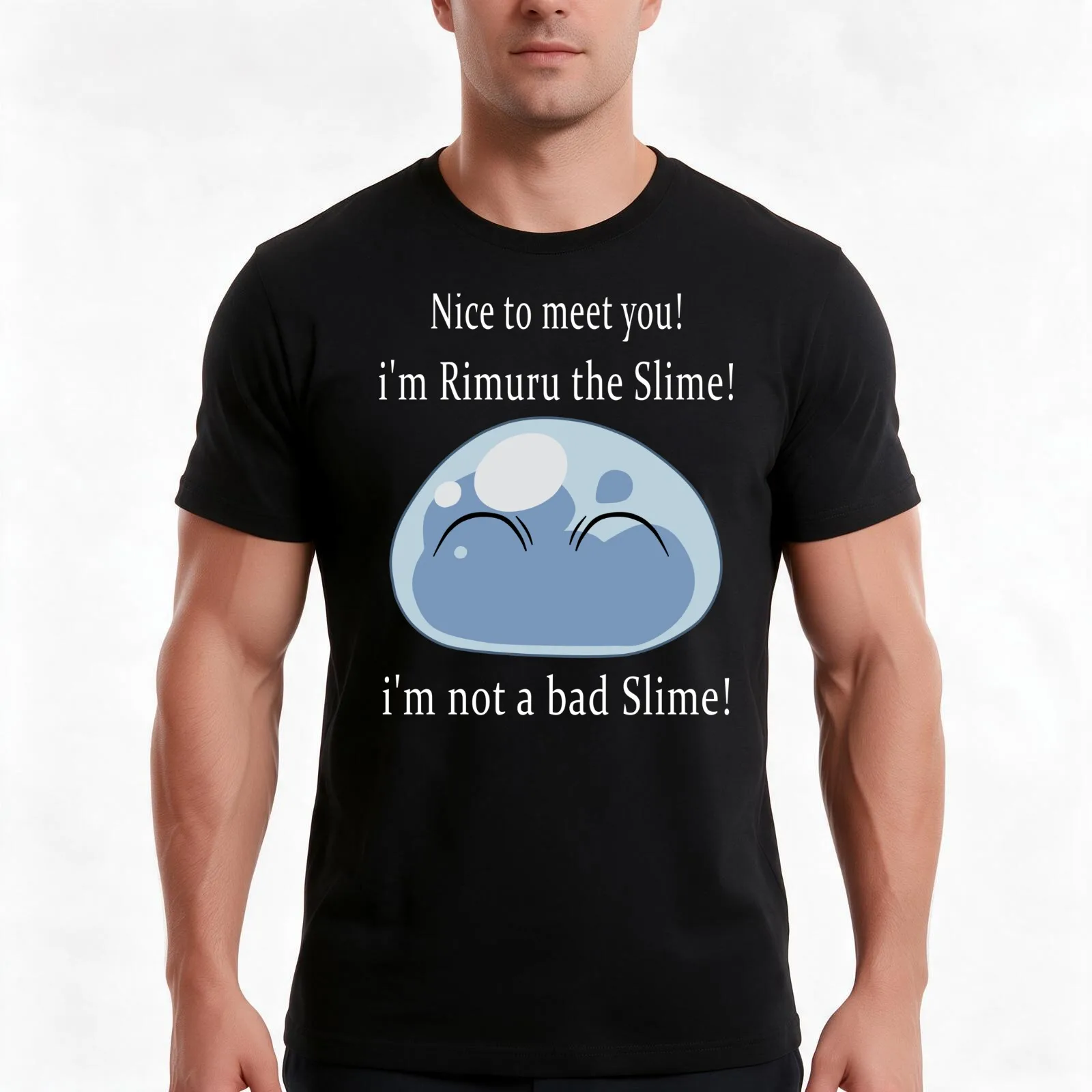 That Time I Got Reincarnated as a Slime - Rimuru i'm not a Bad Slime T-Shirt, Summer Casual Cotton Tee, Vintage Graphic Print