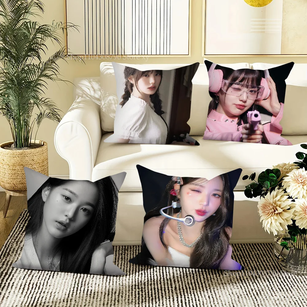 Kpop Ive Jang WonYoung Pillow Case Fashion Square Pillowcase Bedroom Sofa Room Ins Decoration Leisure Cushion Cover