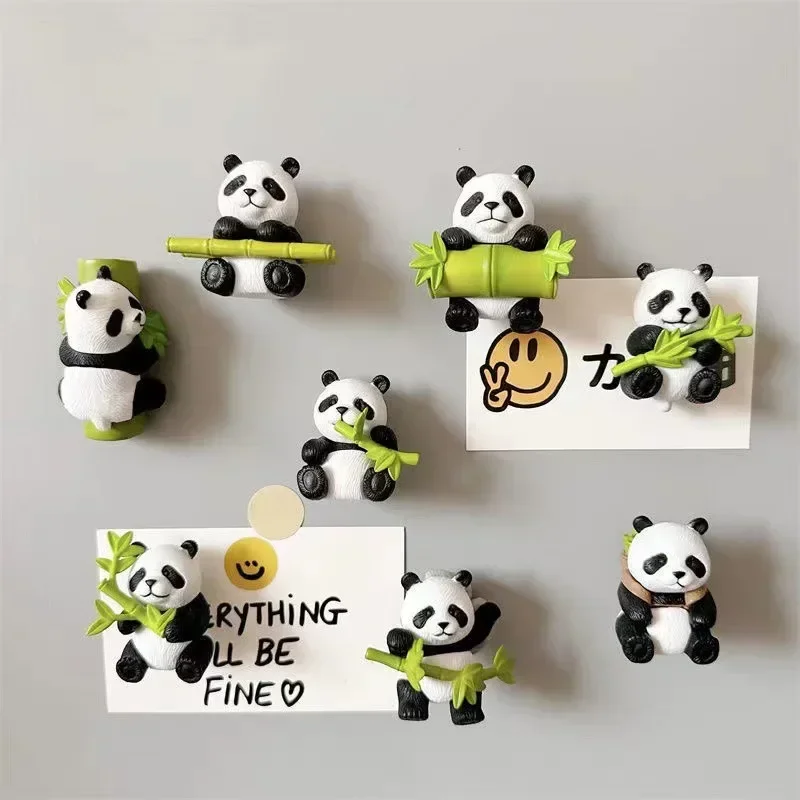 1set Cartoon Cute Soft Plush Panda Fridge Strong Magnet Refrigerator Sticker Home Decor Souvenir Kitchen Accessories