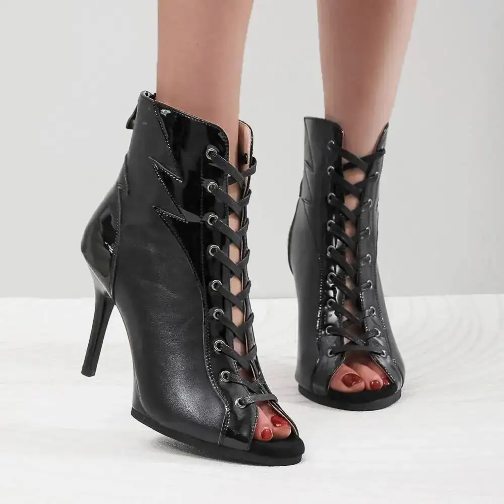 Black High Women Heels Trend Stilettos Jazz Dance Woman Shoes Latin Dancing Street Sexy Stilettos Booties Plus Size