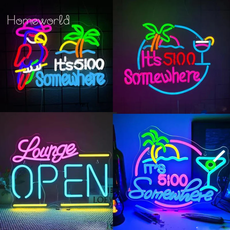 

Tt's 5:00 Somewhere Neon Sign Wall Decoration Signs, Used For Bar Entertainment Room Party Clubs, Hotels, Birthday Party Gifts.