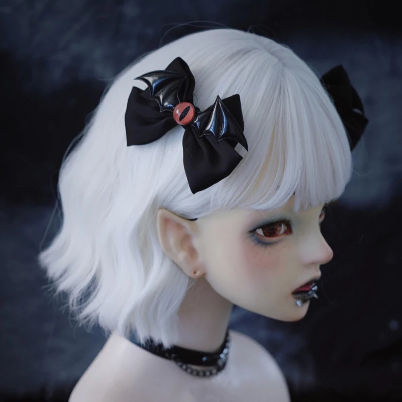

2pcs/Set Gothic Handmade Devil Eye Bat Wings Bows Hair Pins Lolita Punk Barrette Girls Bowknot Hair Clips Headwear