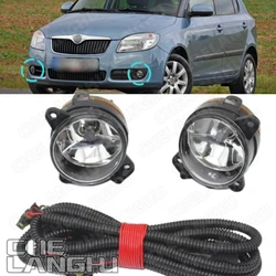 Car Light For Skoda Fabia 2 Mk2 2006 2007 2008 2009 2010 Car-Styling Front Halogen Fog Lamp Fog Light With Bulbs/wires