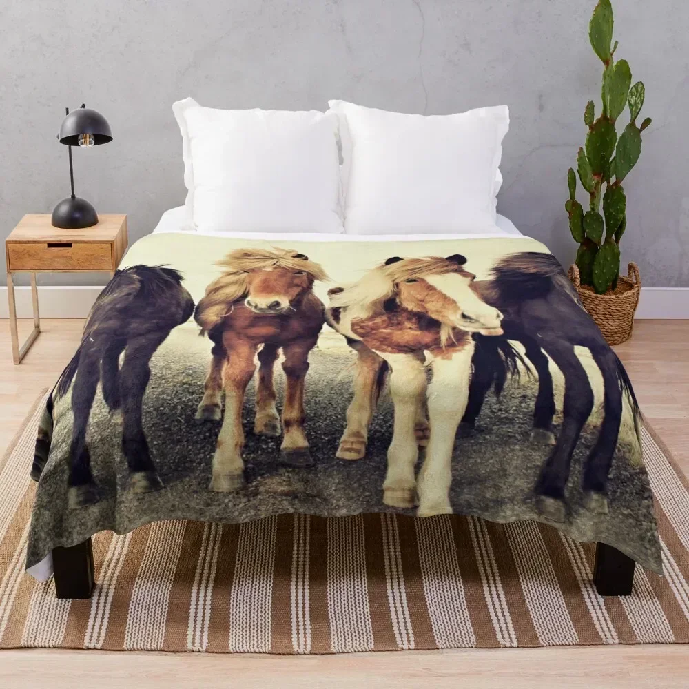 

Horses Throw Blanket All Season Lightweight Soft Blanket for Bed