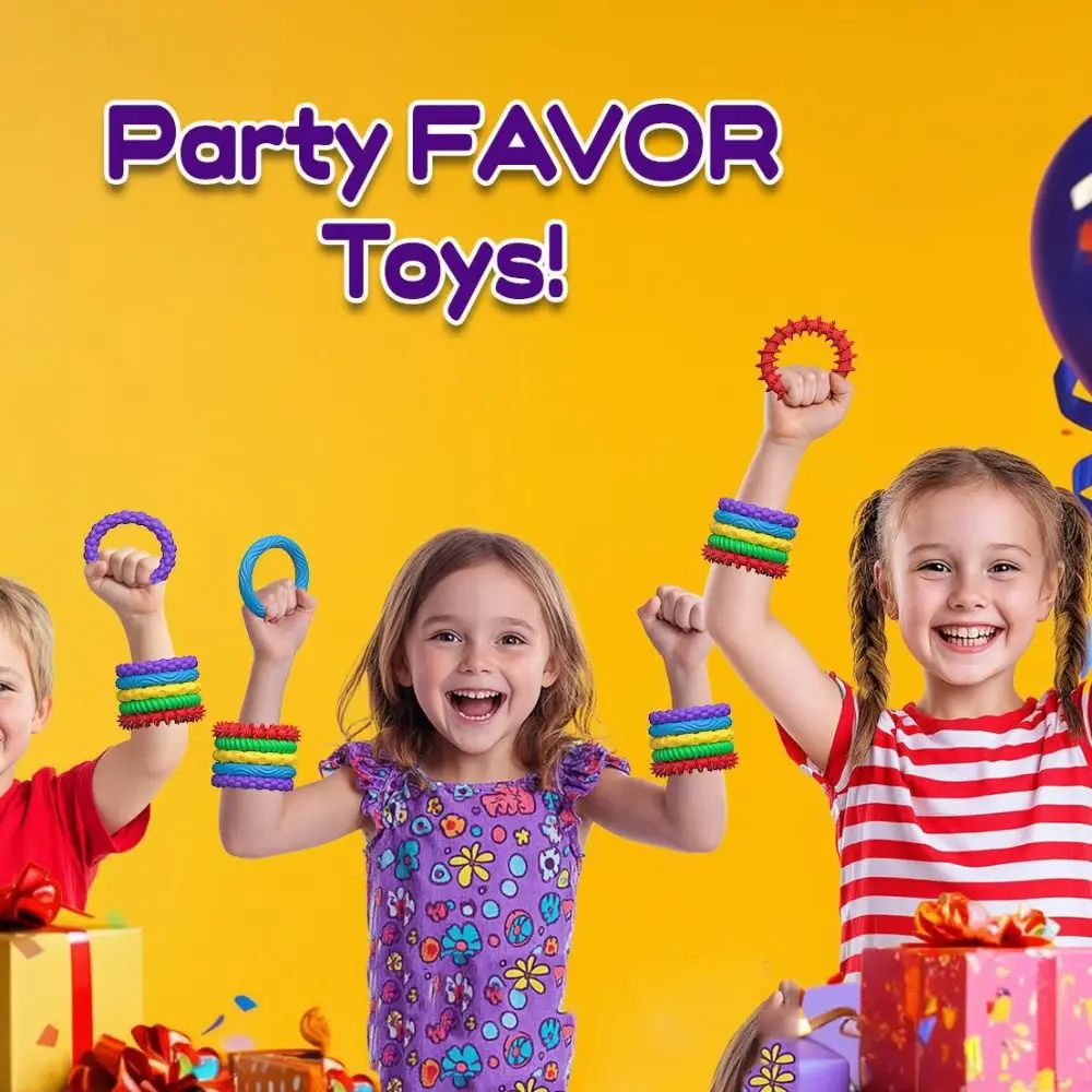 Silicone Material Sensory Hand Ring Toys Rotatable Non-Toxic TPR Sensory Hand Ring Toys Fidgeting Feature Calming Effect