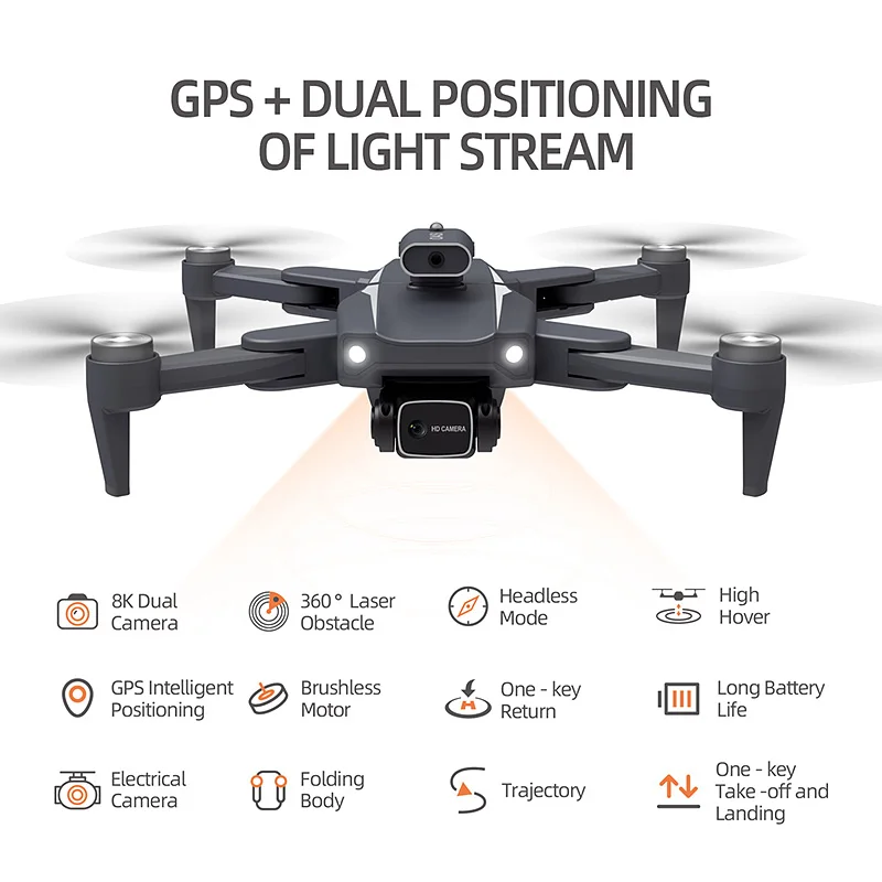 H5 neue gps position ierung 5g 8k hd kamera drohne bürstenloser motor hindernis vermeidung rc bürstenlose quadcopter drohne kind geschenks pielzeug