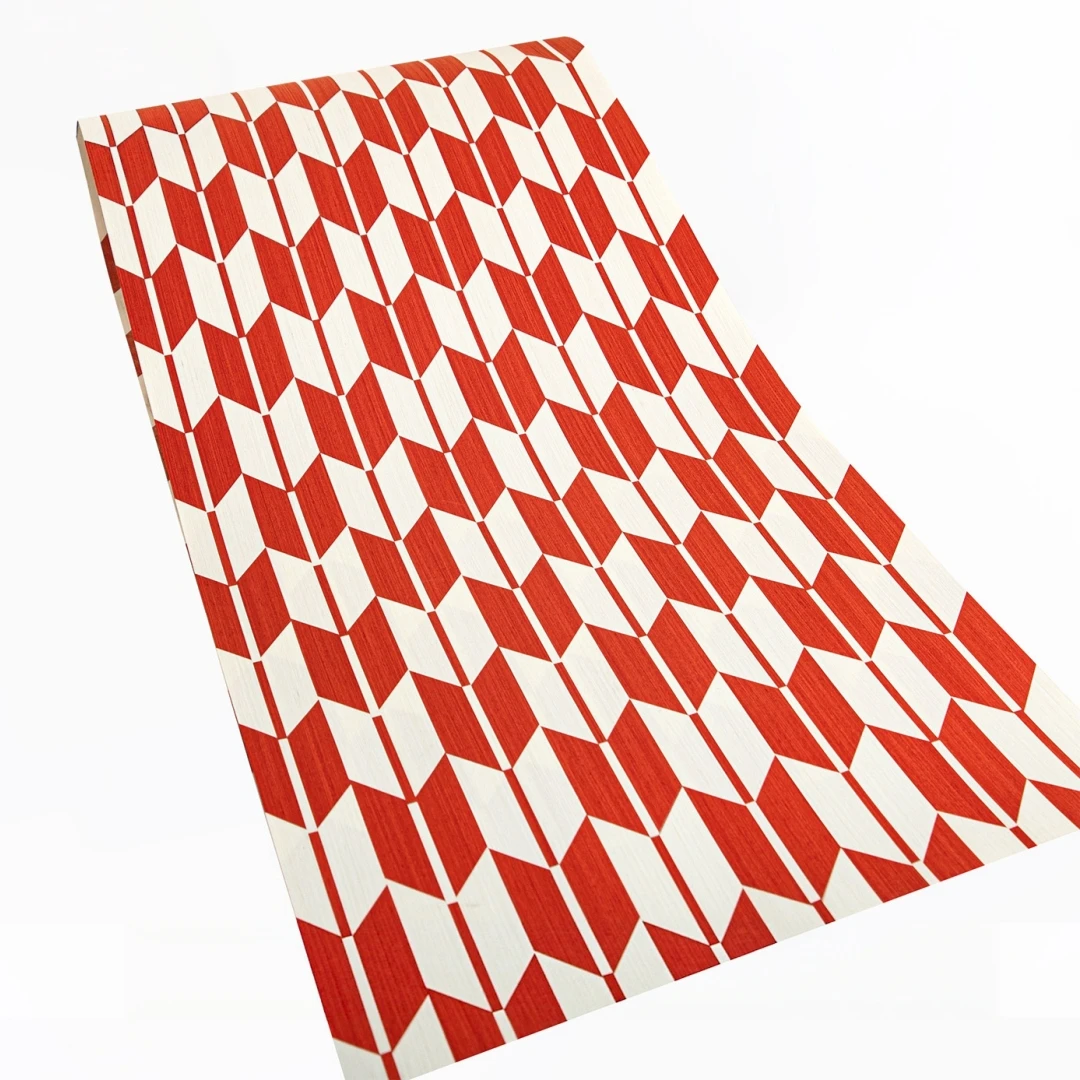 58x250cm Red Arrow Design Engineered Wood Veneer for Furniture Cabinets Renovation Interior Decoration Panel Design