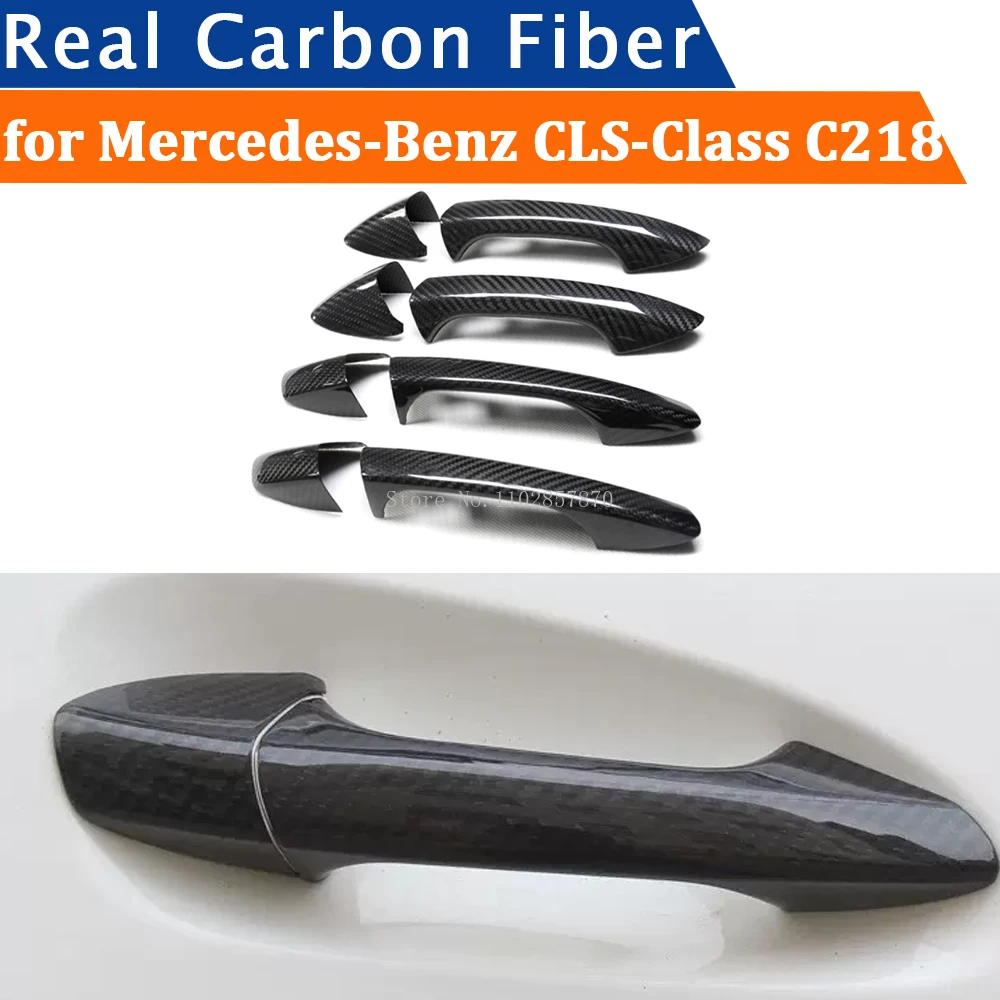 

For Mercedes-Benz CLS-Class C218 2011-2017 Car Accessories Real Carbon Door Handle Cover Frame Sticker Exterior Trim Bodykit