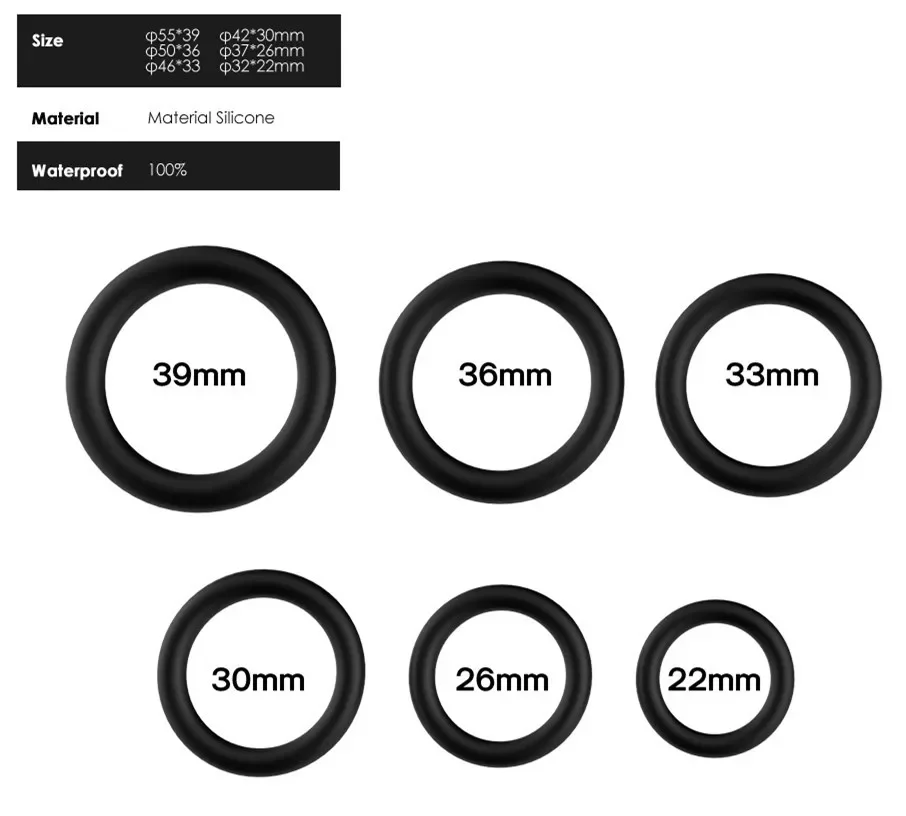 แหวนซิลิโคนสีดำสำหรับอวัยวะเพศชายเซ็กซ์ทอยผู้ใหญ่สำหรับผู้ชายเซ็กส์ช็อป