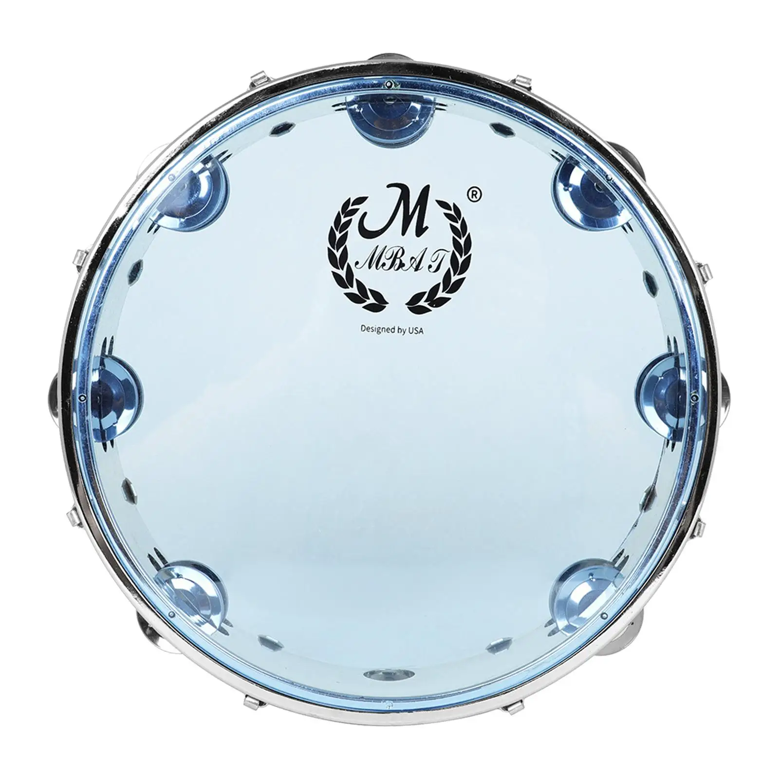 Portable Transparent Round Tambourine with Adjustment Tool for Church Worship Dance and Wedding Celebration