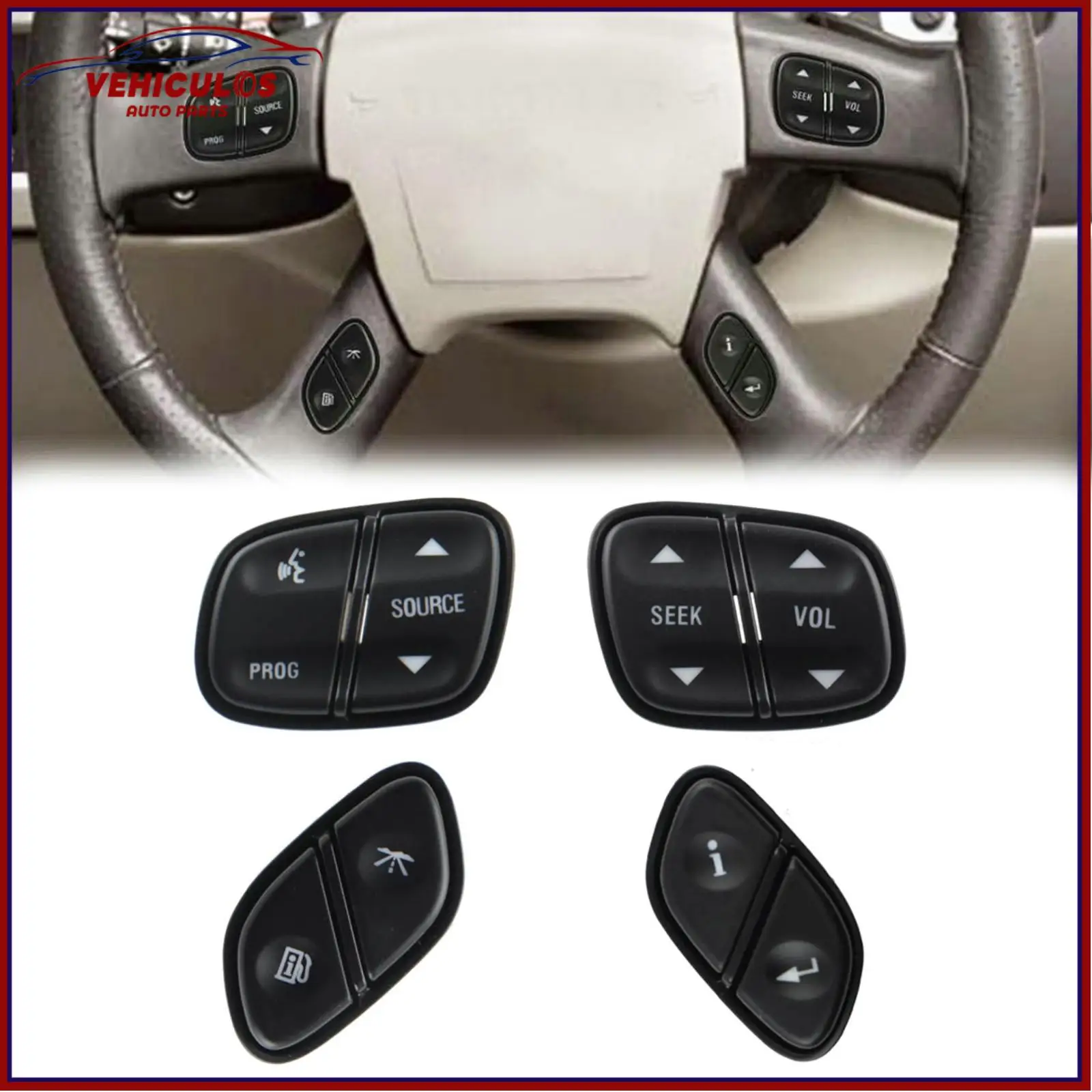 

Auto Steering Wheel Switch Control Buttons 21997738 21997739 1999442 1999443 For Chevrolet Avalanche Suburban GMC Hummer
