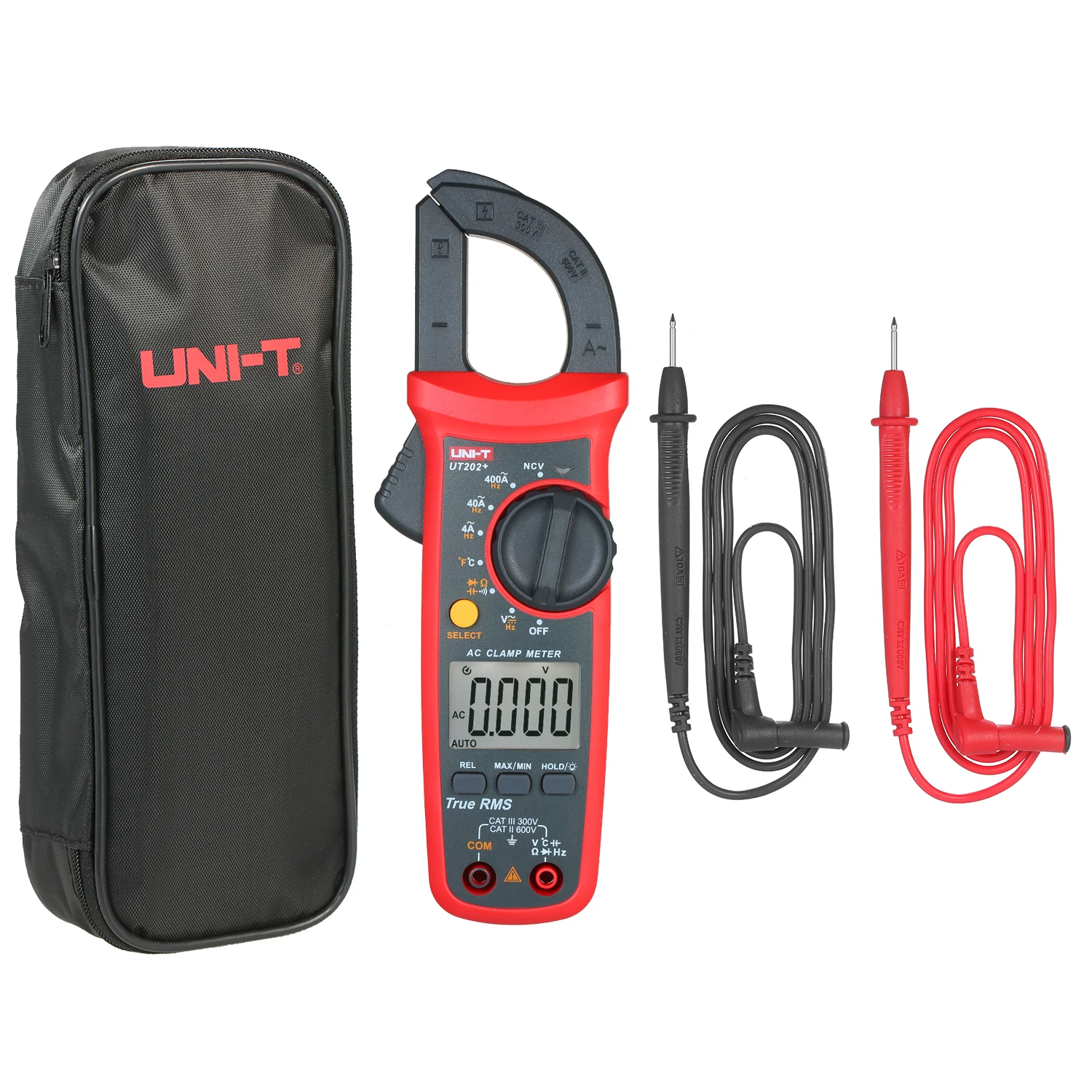 UNI-T UT202+ 4000 Counts Digital Clamp Meter True RMS Multimeter Clamp Ammeter Pengukur Tegangan AC NCV Test Universal Meter Tester