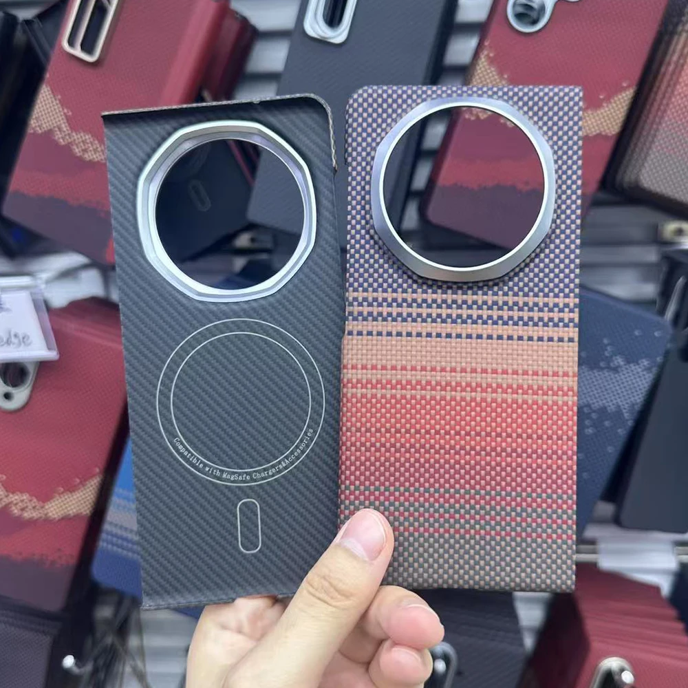 

For Honor Magic V5 Magsafe Case Real Carbon Ultra-thin Aramid Fold Phone shell for Honor Magic V5 Magic V5 Carbon Case capa