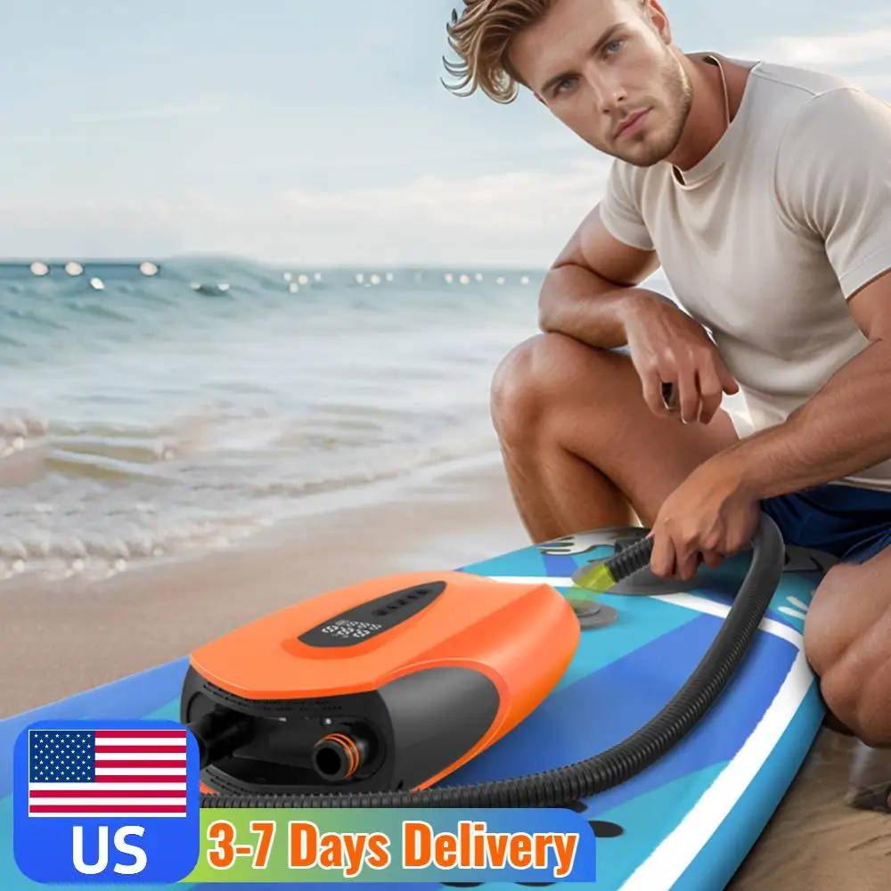 

20PSI SUP Board Pump with Auto Shut Off Electric Air Pump Digital Display Portable Air Compressor for Inflatables Kayaks Boats