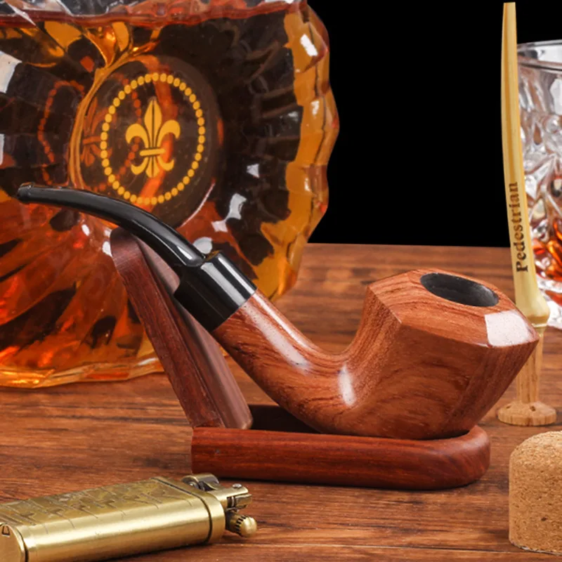 

Rosewood Pipe Hexagonal Detachable Refillable9mmActivated Carbon Filter Men's Solid Wood Personalized Smoking Pipe