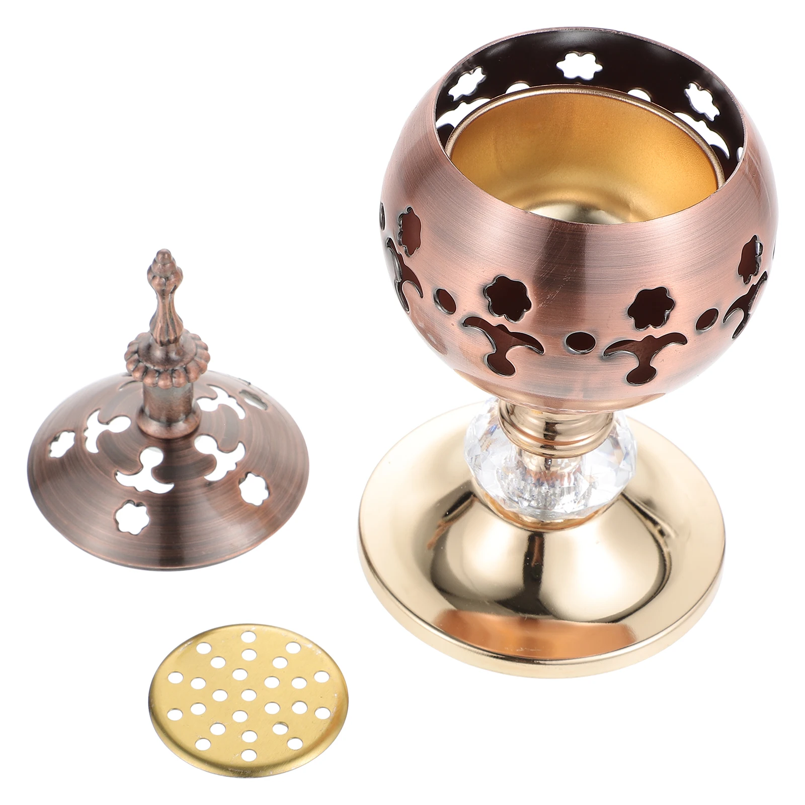 

1Pcs Iron Hollow-Out Holder Censer Candlestick Stable Desktop Stand for Home Office Hotel Stand Iron Candlestick