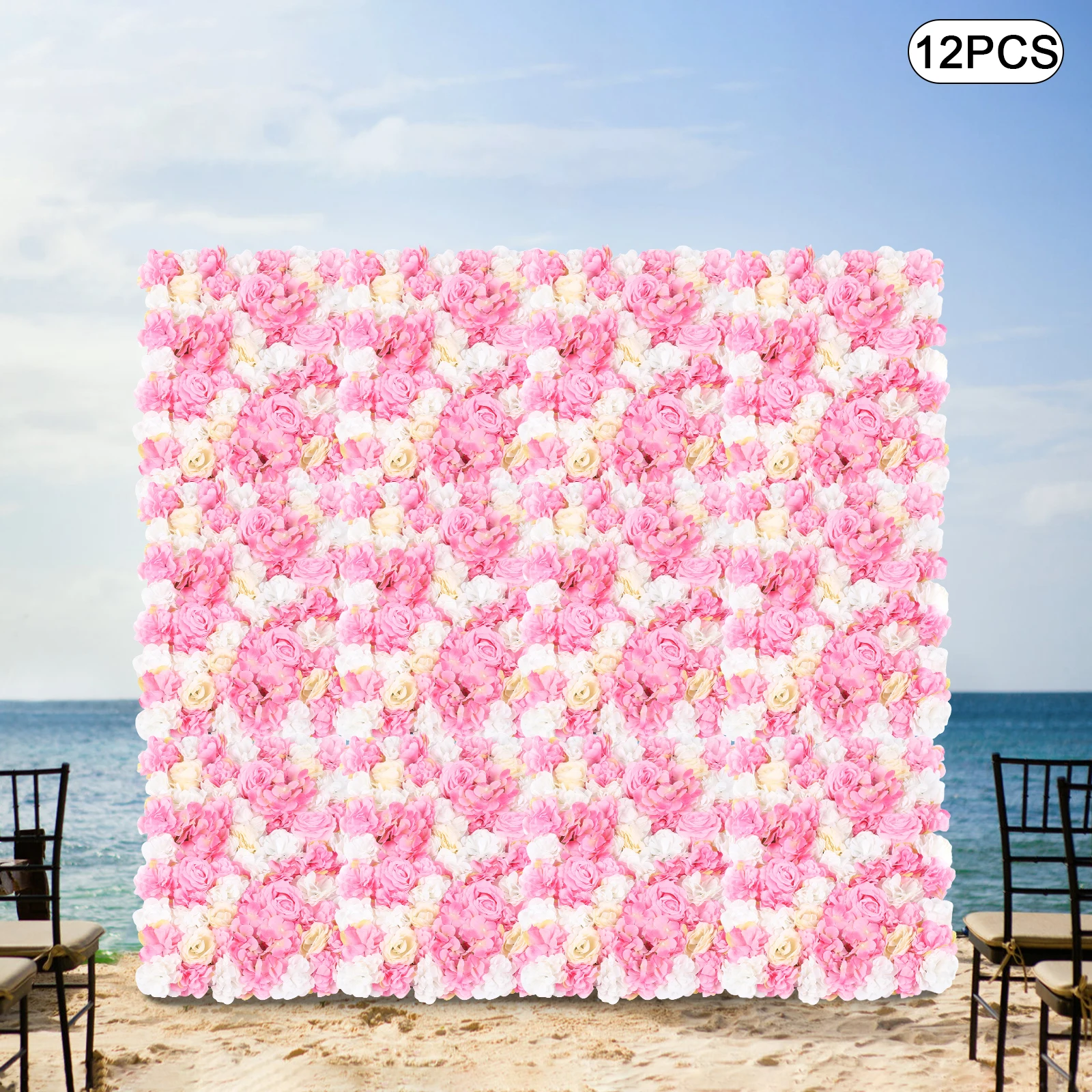 12 Plant Flower Walls (40 * 60cm) Deep Pink Milk Yellow Roses