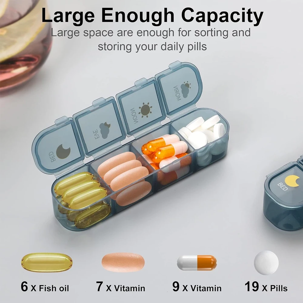 1pcs  Pill Box Large Capacity Pill Box Pill Medicine Storage Pill Box Weekly Vitamin Organizer Pastillero Moisture Resistant