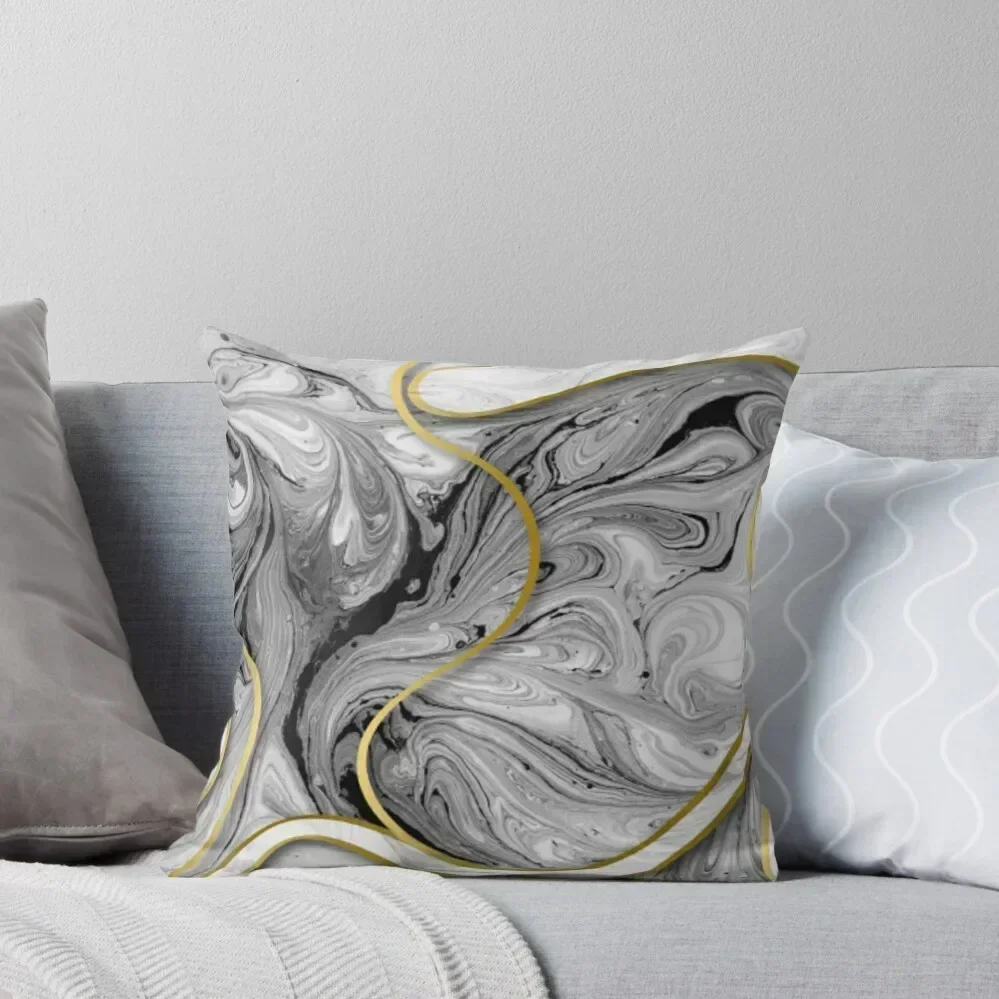 

Black/grey/gold marble - Throw Throw Pillow christmas supplies Sofa Decorative Covers christmas decorations 2025 pillow