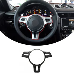 Dry Carbon Fiber Car Steering Wheel Cover Trim Decorative Cover Fit For Porsche 911 2010-2015