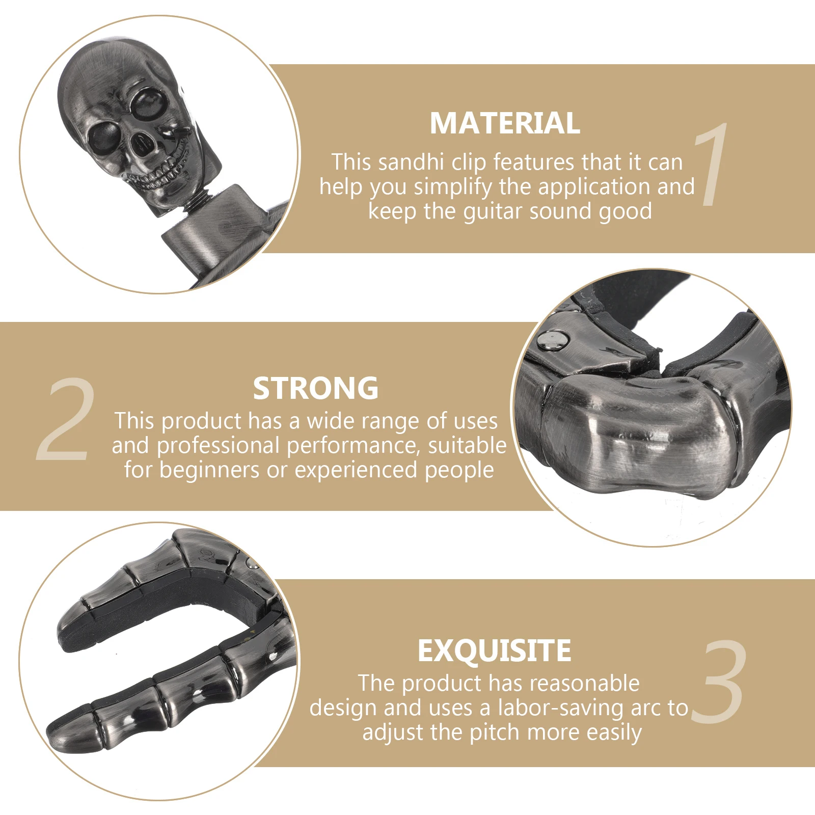 

Guitar Capo Reasonably Priced Skull Design Accessories Premium Material Silicone Practical