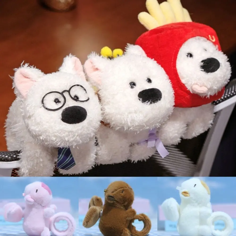 Funny Plush French Fries Dog Wristband Cartoon Stuffed Dolls Capybara Bracelet Plush Clap Circle Toys Kids Gift