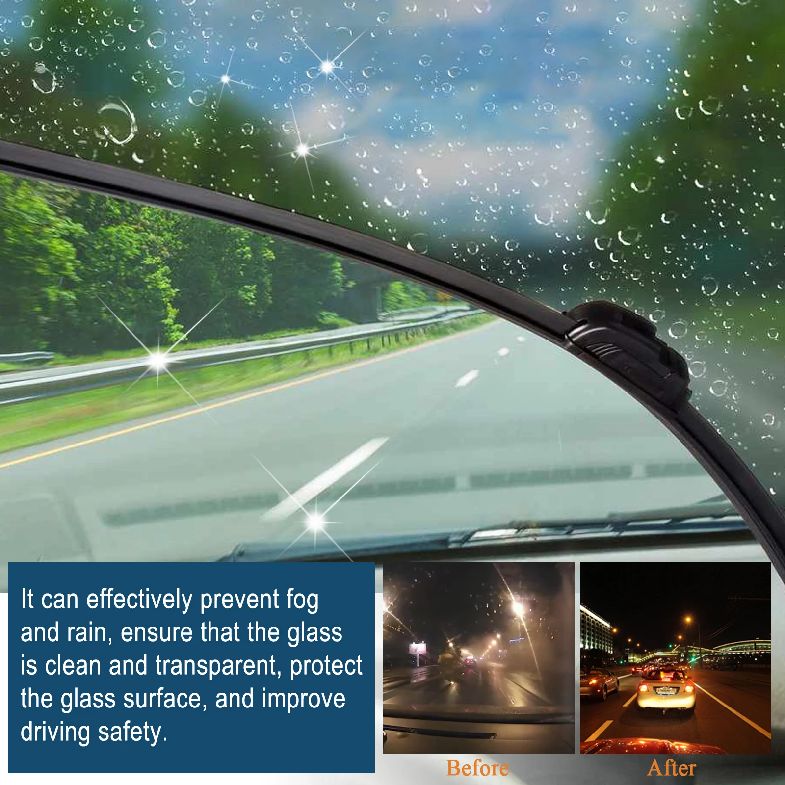 60ML Anti-Rain & Anti-Fog Coating Agent Auto Window Hydrophobic Agent Anti Fog Spray Defogger for Car Windshield Glass image 4