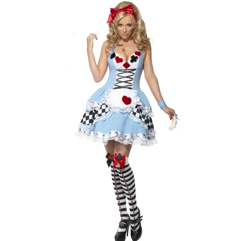 Girl Alice in Wonderland Costume ALICE IN WONDERLAND COSTUME SEXY WOMEN Halloween Birthday Party Outfits Fancy Dress