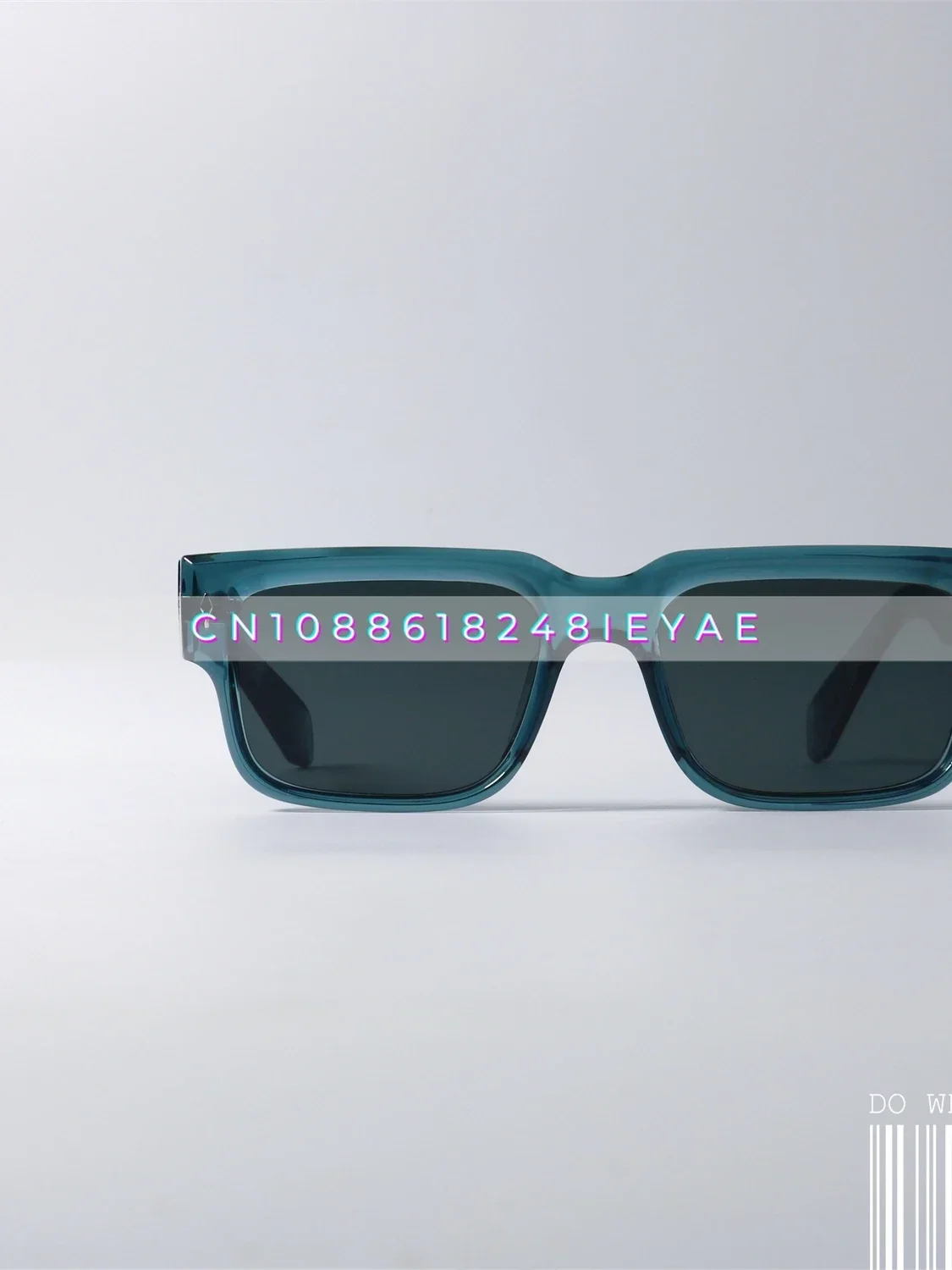 Óculos de sol de armação grossa quadrada cinza-azul exclusiva Uv400 Proteção UV Óculos de sol retrô simples