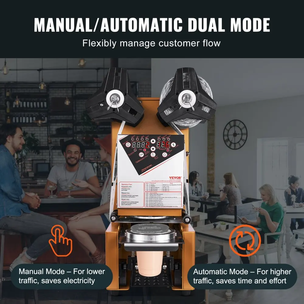 Sealing Machine 500-650 Cups/H Cup Sealer Machine for 90/95 mm Cup Electric Boba Sealer with for Bubble Milk Coffee - view 4