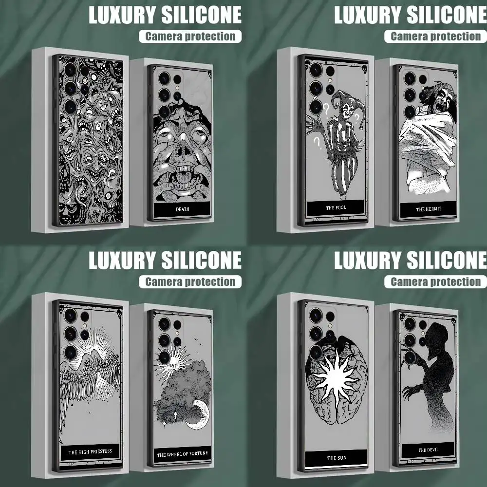 

Phasmophobia Tarot Cards Phone Case For Samsung S25,S24,S23,S22,S21,S20,S10,Ultra,Plus,Lite,FE,Soft Silicone Black Cover