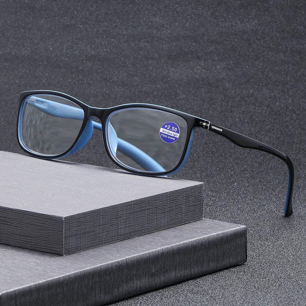 

Neutral Fashion New Square Frame Presbyopia Glasses Blue Light Blocking Eye Protection Ultra-light Reading Glasses 0 TO +4.0