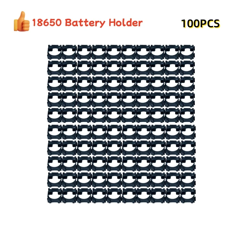 100PCS 18650 Lithium Battery Holder Plastic Battery Pack Bracket Cylindrical Stand Cell Spacer for DIY Fixed Battery