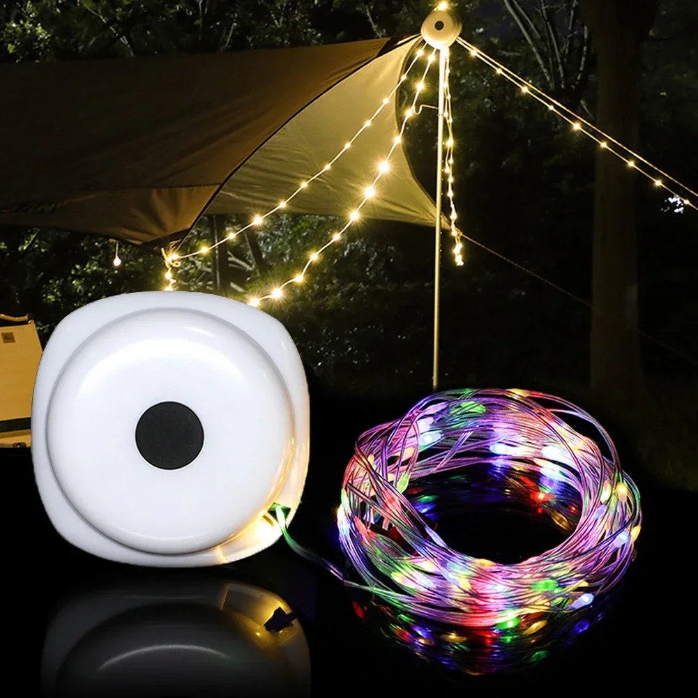 Camping Lichtslingers 33ft Licht Met Lantaarns 2 In 1 Ontwerp Campingverlichting 2000Mah Ipx6 Waterdichte Oplaadbare Zaklampen