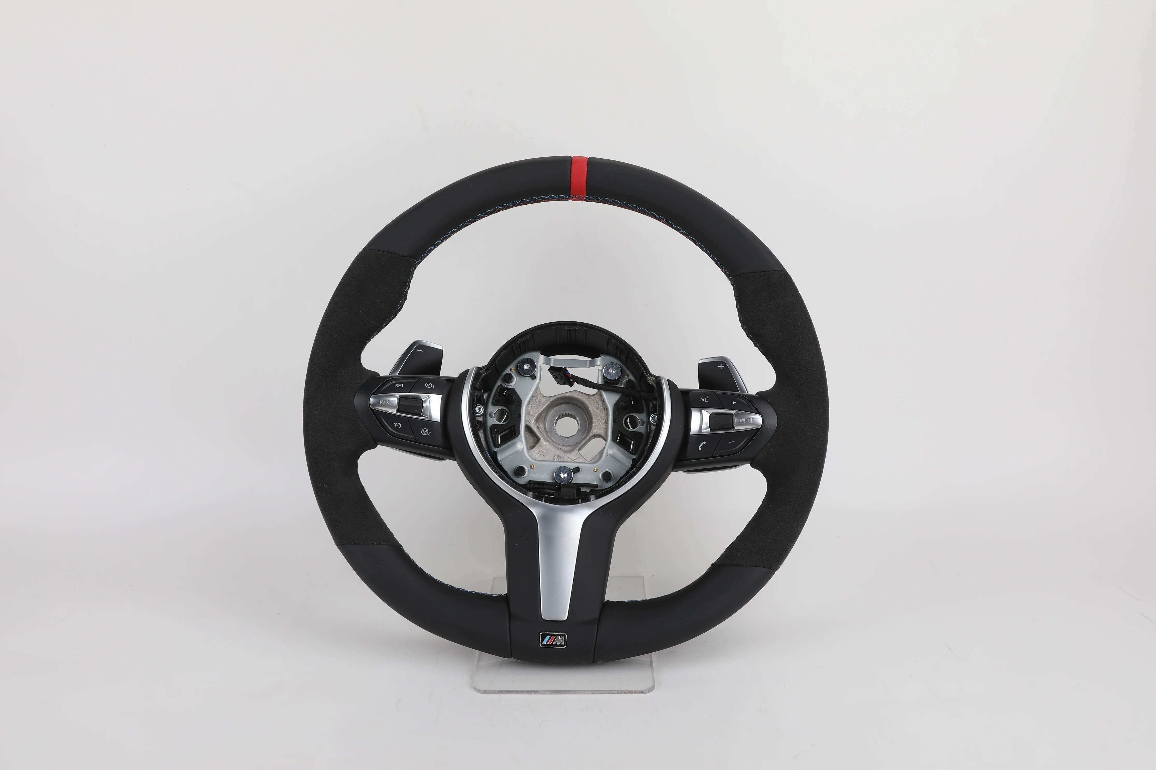 Руль из алькантари с красной верхней полосой, спортивный руль Lenkrad Volante для BMW F10 F30 X5 F15 F80 F20 F31 F90 F87 F26 Руль из алькантари с красной верхней полосой, спортивный руль Lenkrad Volante для BMW F10 F30 X5 F15 F80 F20 F31 F90 F87 F26