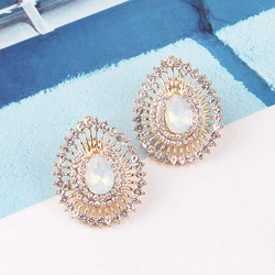 Water Drop Shape Acrylic Opal Stone Stud Earrings Statement Women Piercing Earrings New Trendy Jewelry